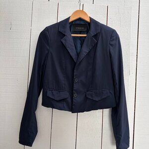 Katherine Kidd Cropped Navy Blazer